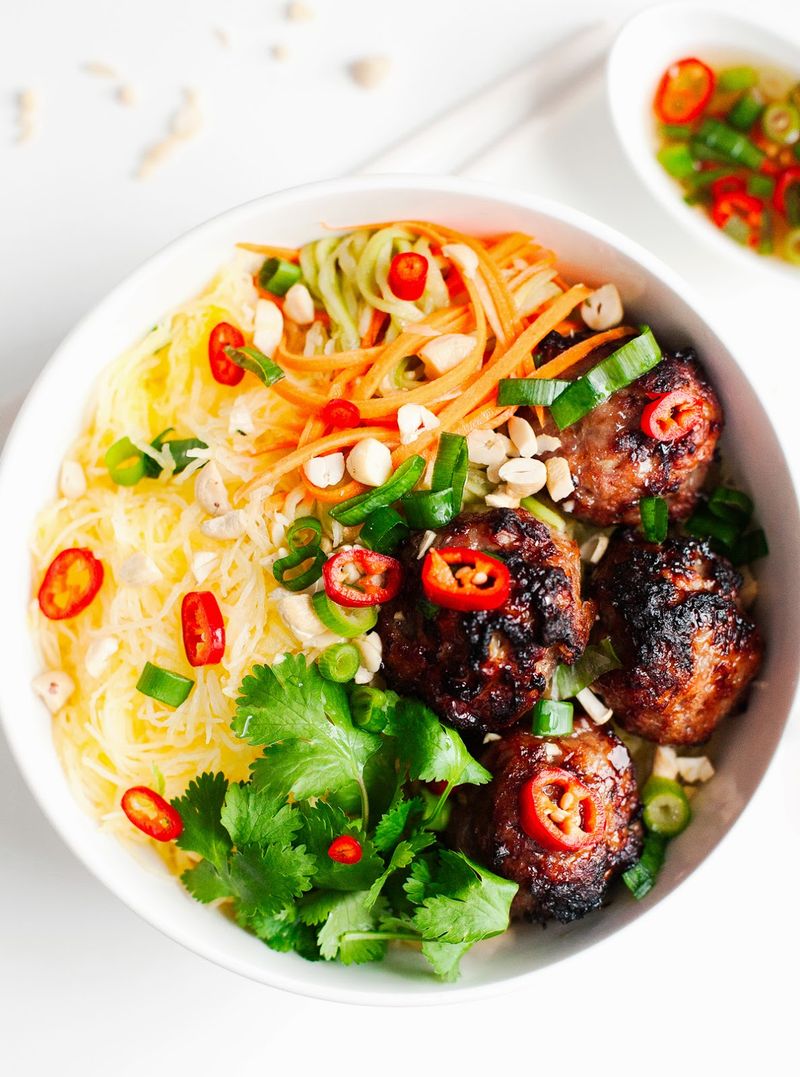 Vietnamese Pork Meatball Noodle Bowl