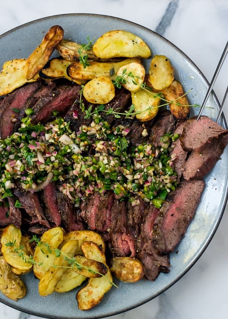 Chimichurri Steak with Roasted Potatoes