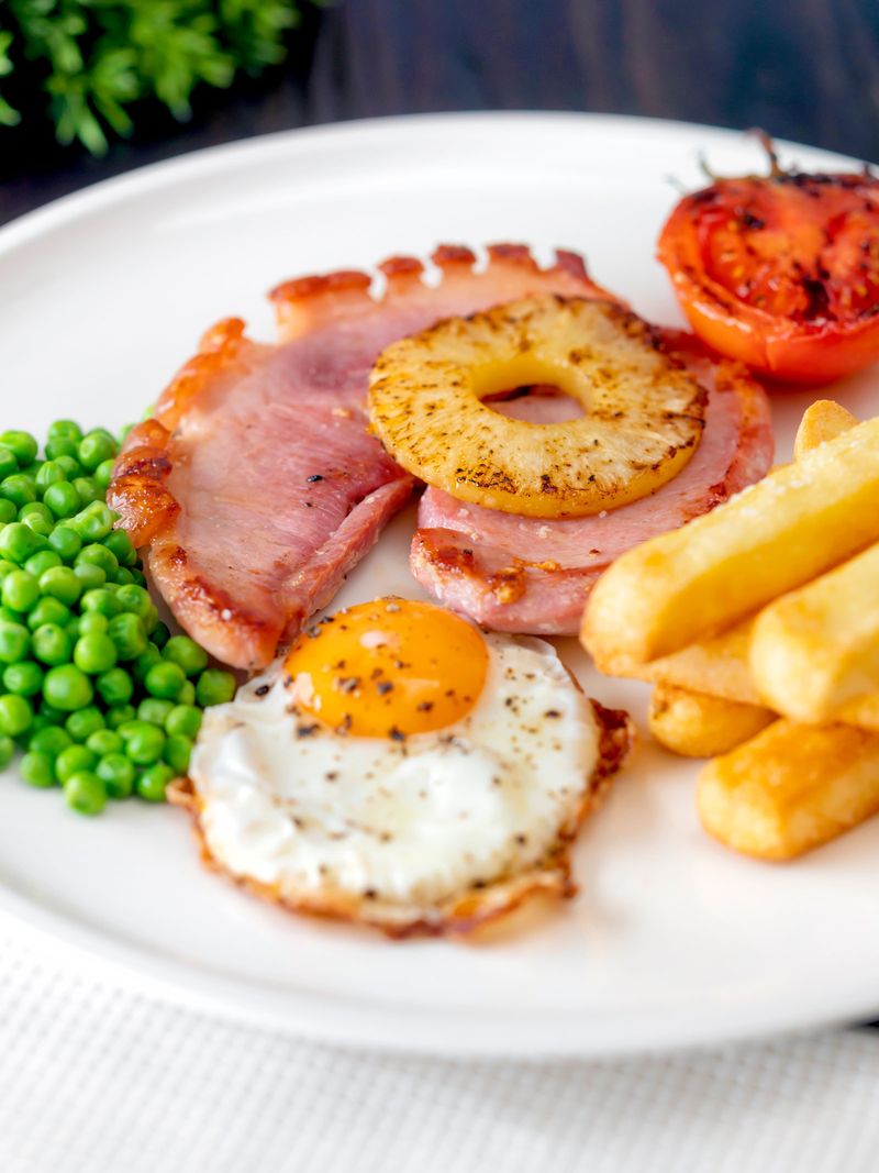 Pan-Fried Gammon With Egg and Chips