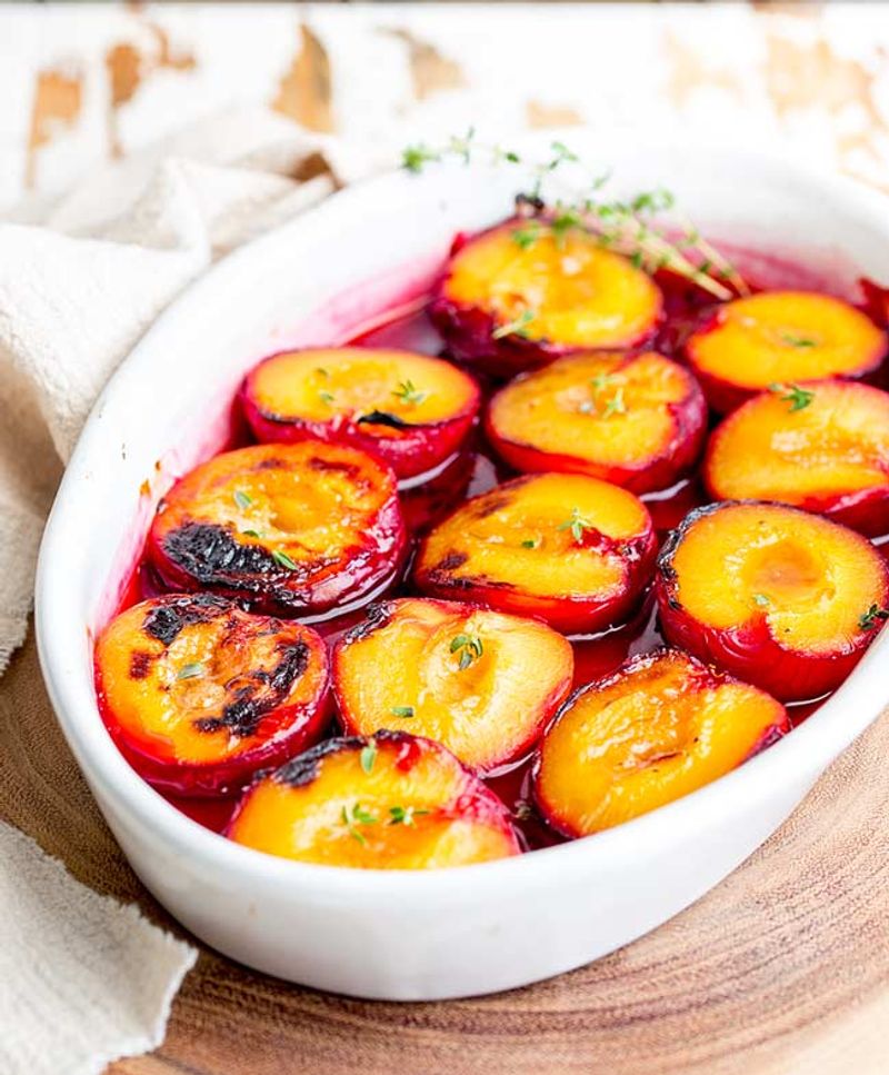 Roast Plums With Honey and Thyme