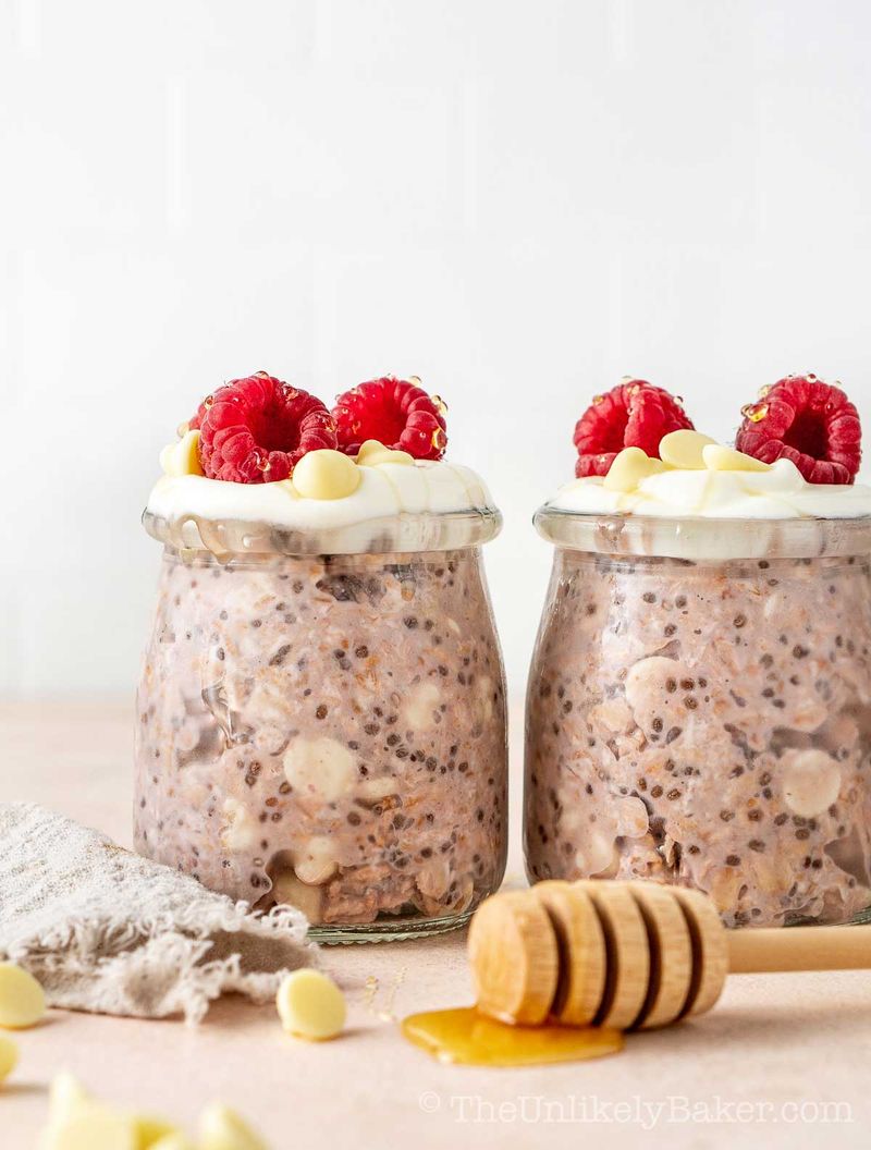 Raspberry White Chocolate Overnight Oats