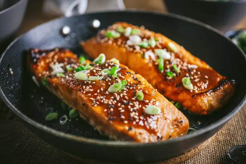 Miso Butter Salmon With Crispy Skin