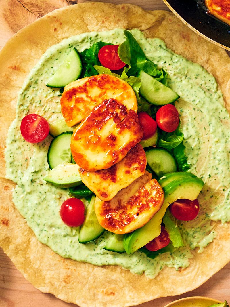 Halloumi and Vegetable Wraps
