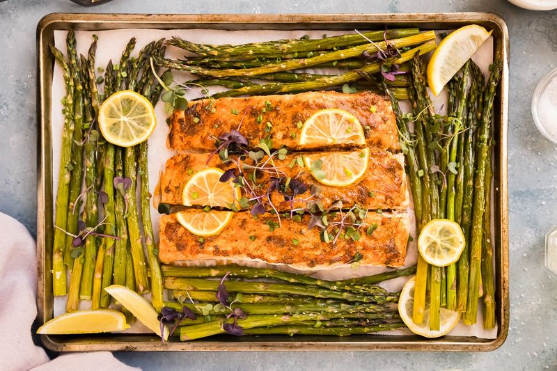 Lemon Herb Sheet-Pan Salmon with Asparagus