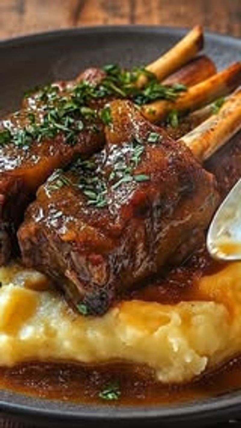Braised Short Ribs Over Creamy Polenta