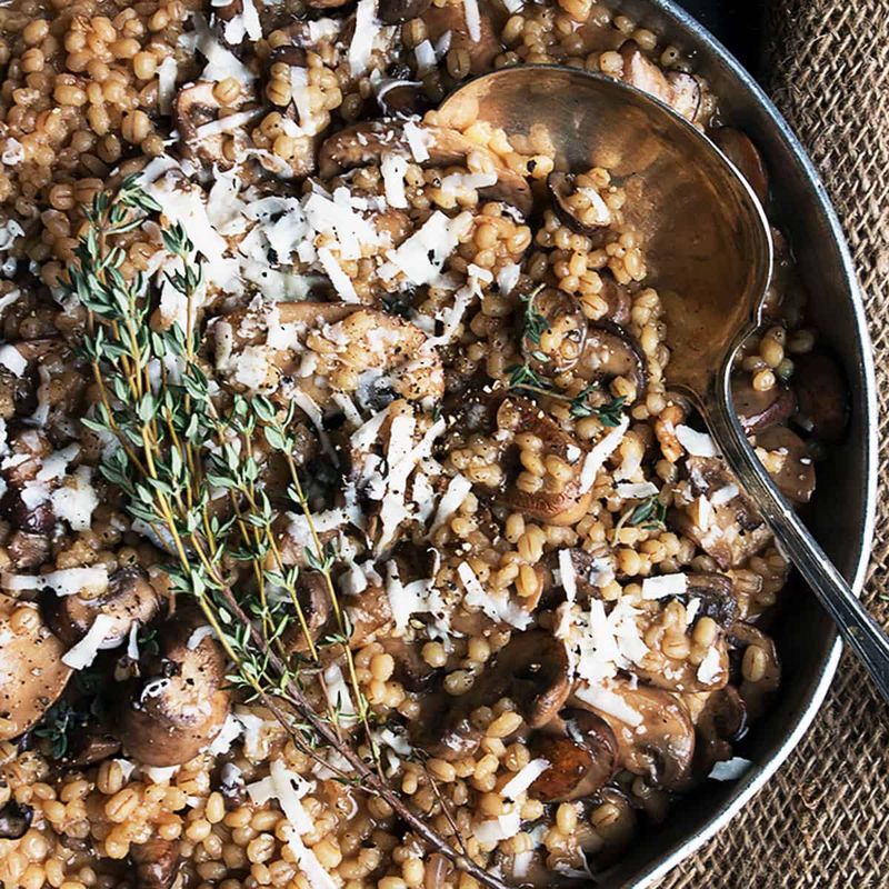 Creamy Mushroom Barley Risotto
