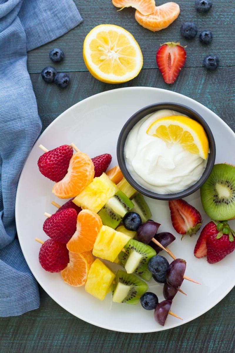 Fruit Skewers With Dipping Sauce