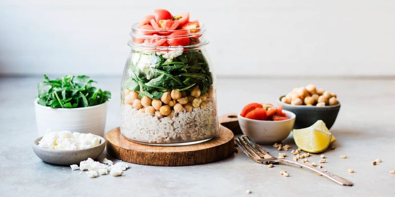 Mason Jar Salad with Lemon Tahini Dressing