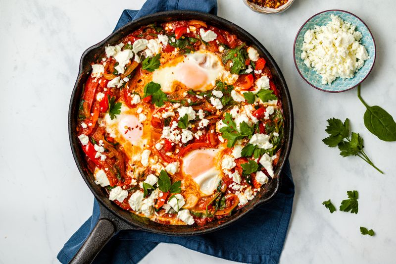 Shakshuka With Feta and Fresh Herbs