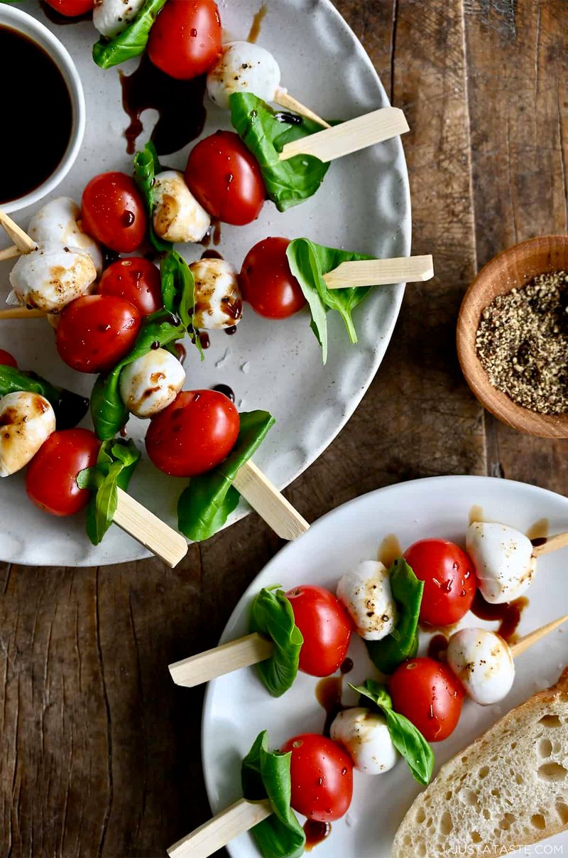 Caprese Skewers with Fresh Basil