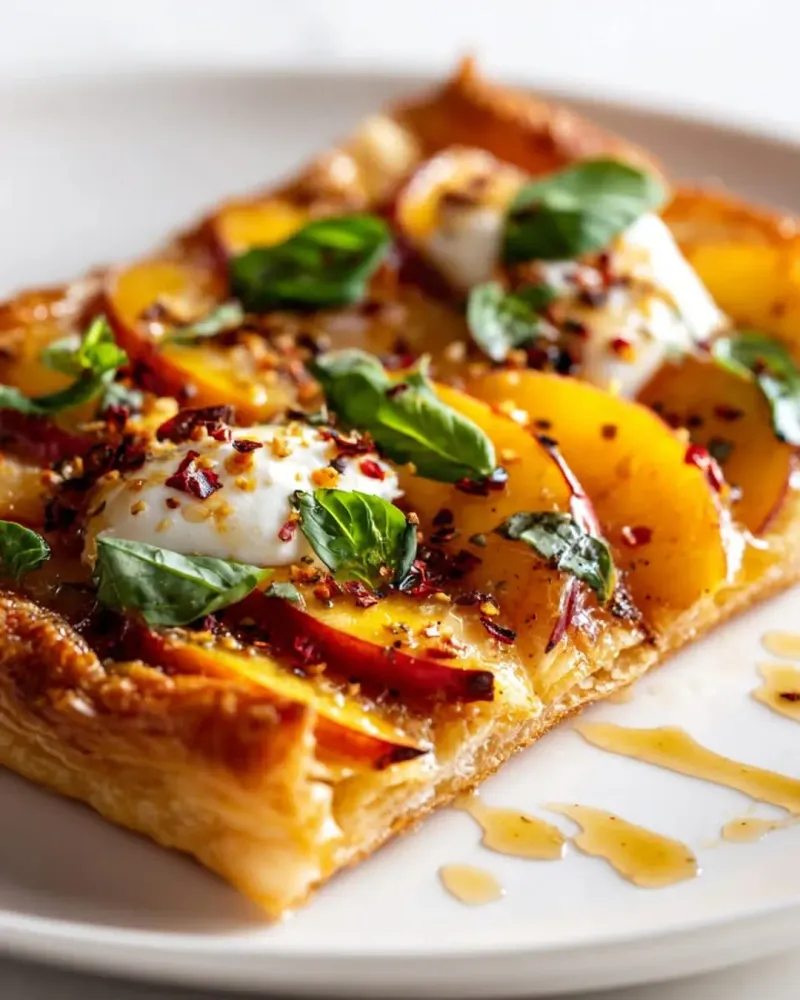 Grilled Peach and Burrata Flatbread