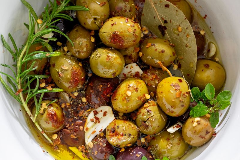 A Small Dish of Mixed Olives