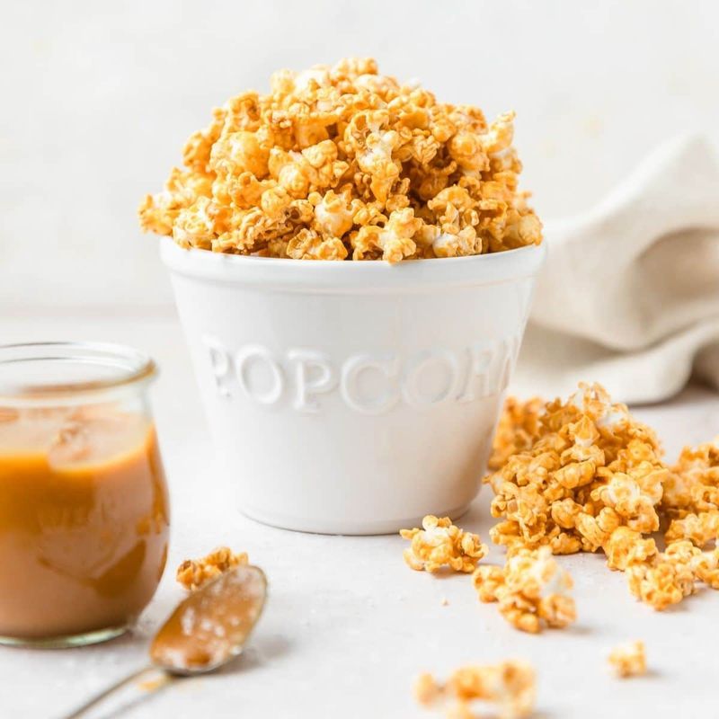 Salted Caramel Popcorn in a Small Cup