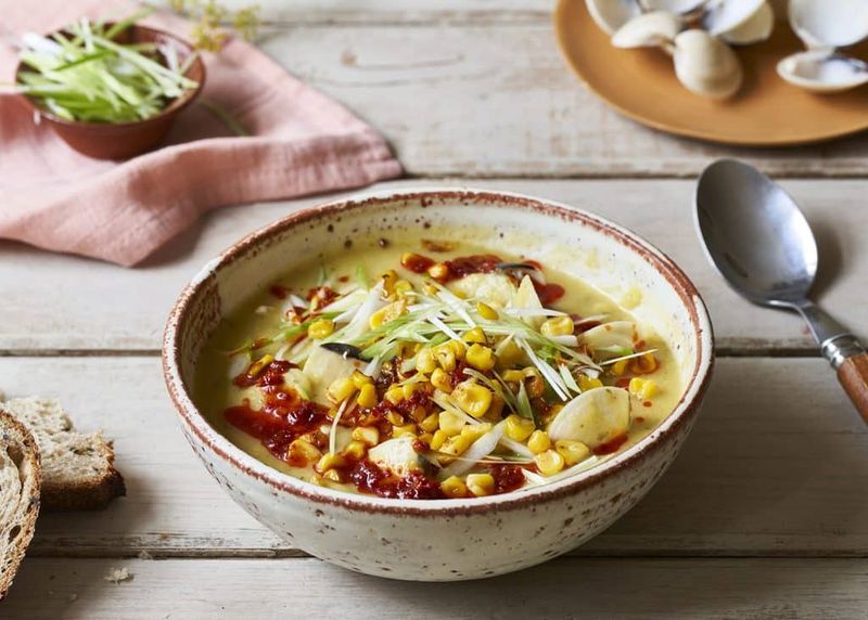 Surf Clam Chowder with Corn and Bacon
