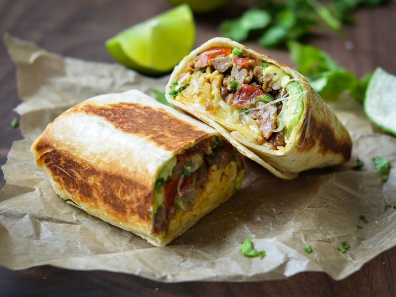 Loaded Breakfast Burrito with Salsa Verde
