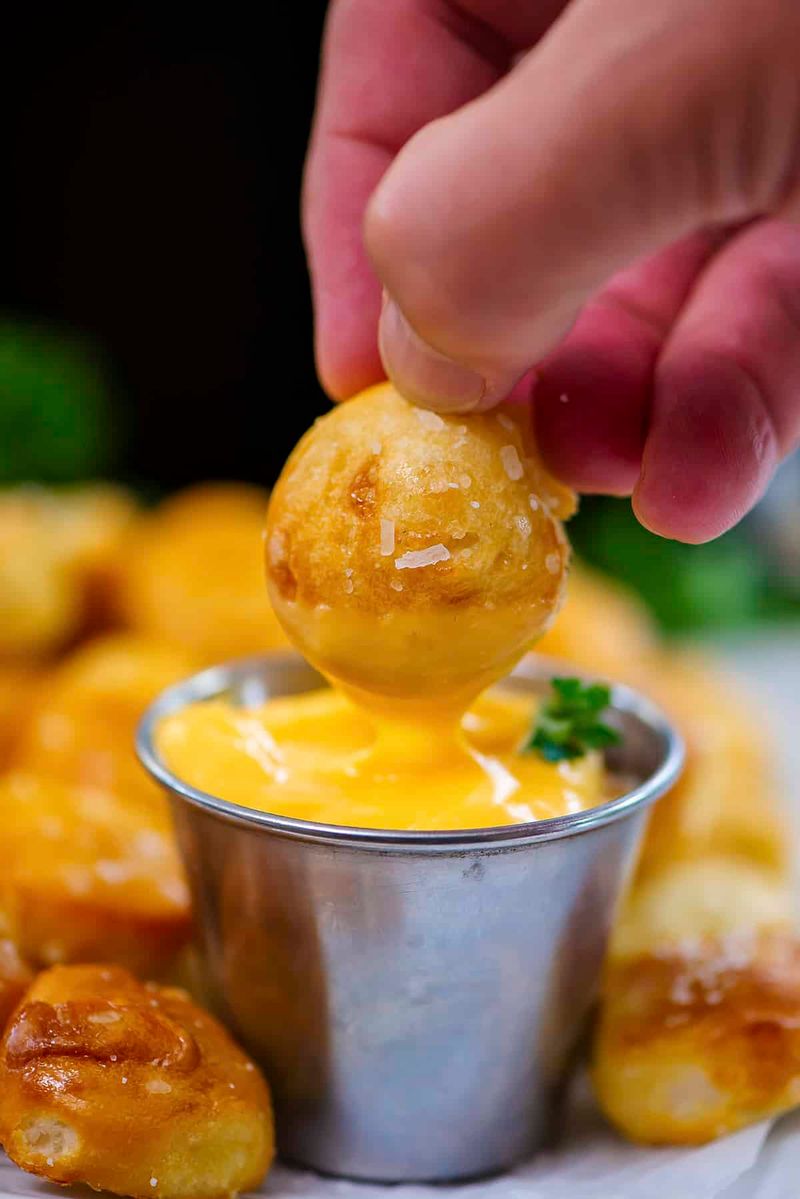 Air Fryer Pretzel Bites with Cheese Sauce