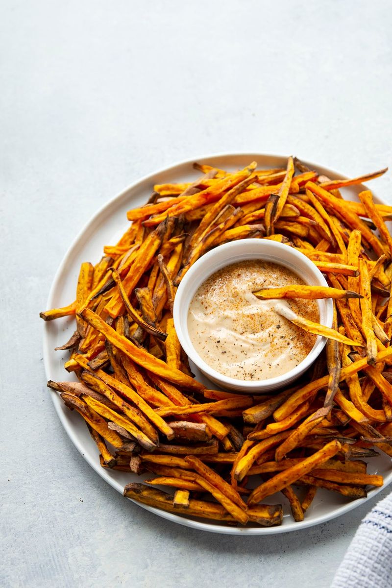 Air Fryer Sweet Potato Fries with Dipping Sauce