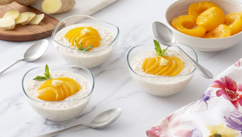 Peach and Ginger Tapioca Pudding