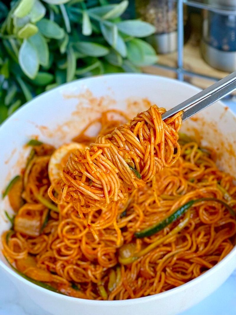 Kimchi Noodle Stir-Fry (Kimchi Bokkeum Myeon)