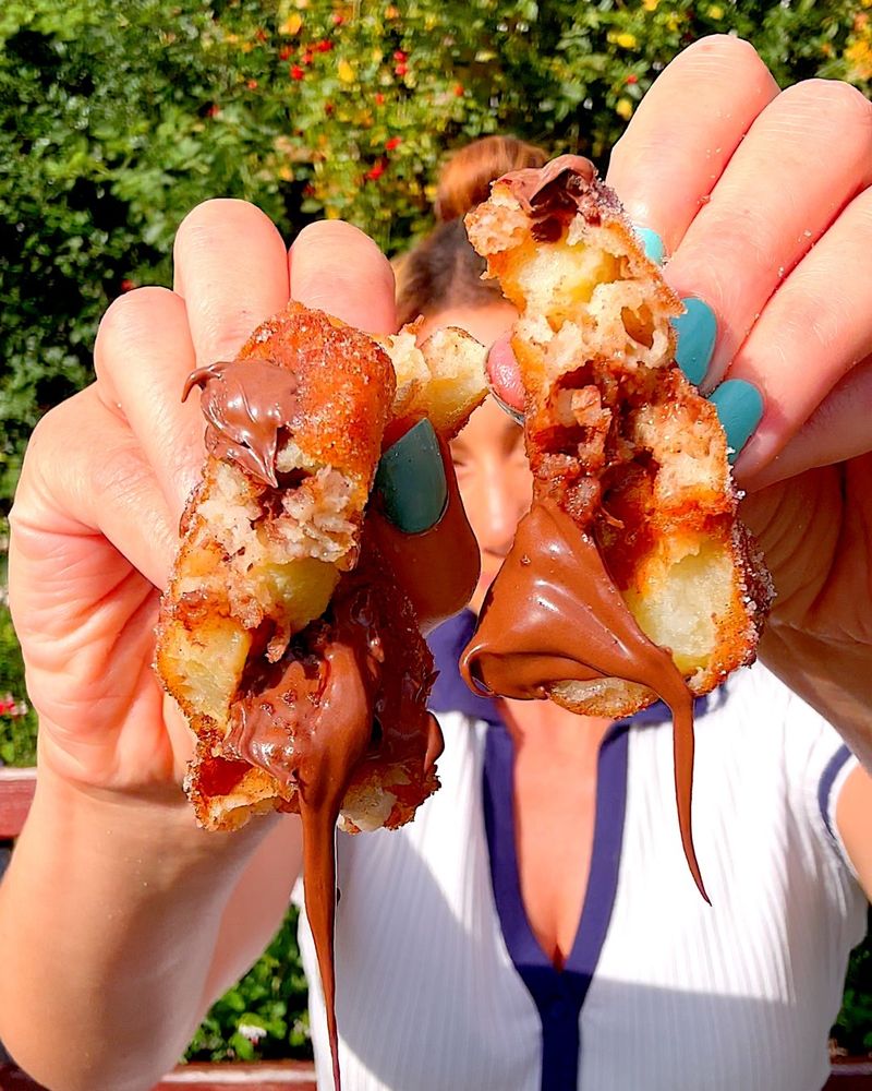 Apple Fritters with Nutella Drizzle