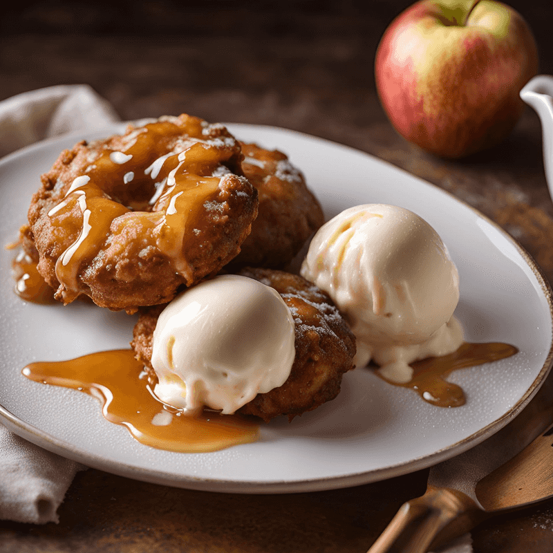 Apple Fritters with Vanilla Bean Ice Cream