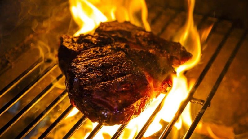 Steak on a Hot Grill