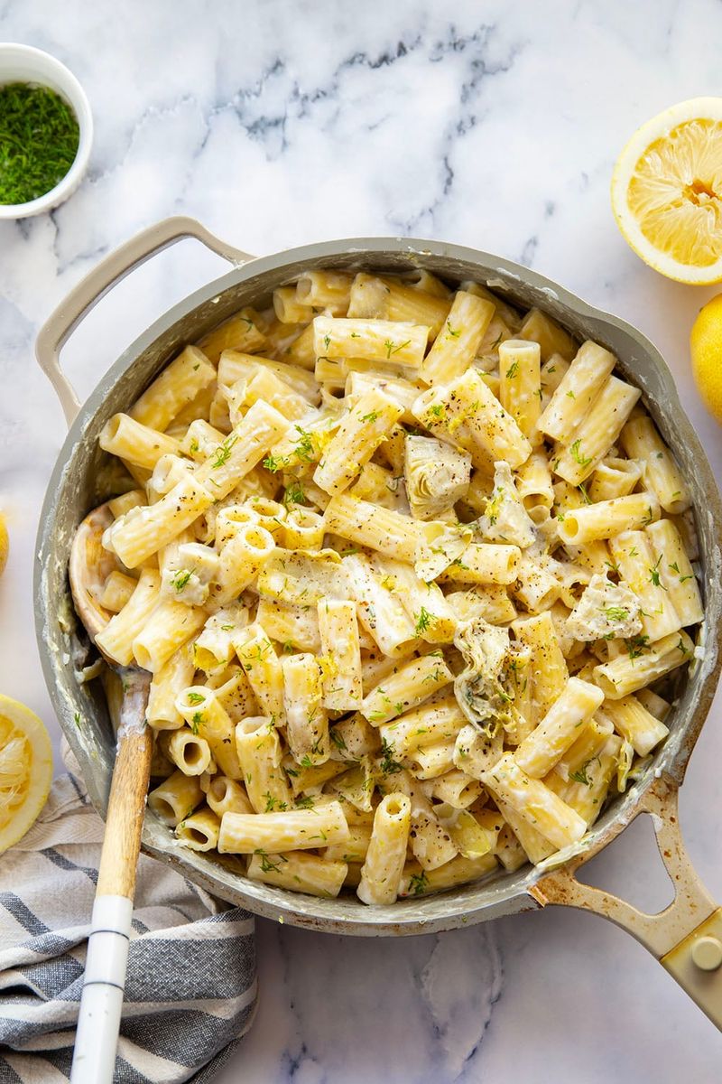 Pasta With Artichoke Lemon Sauce