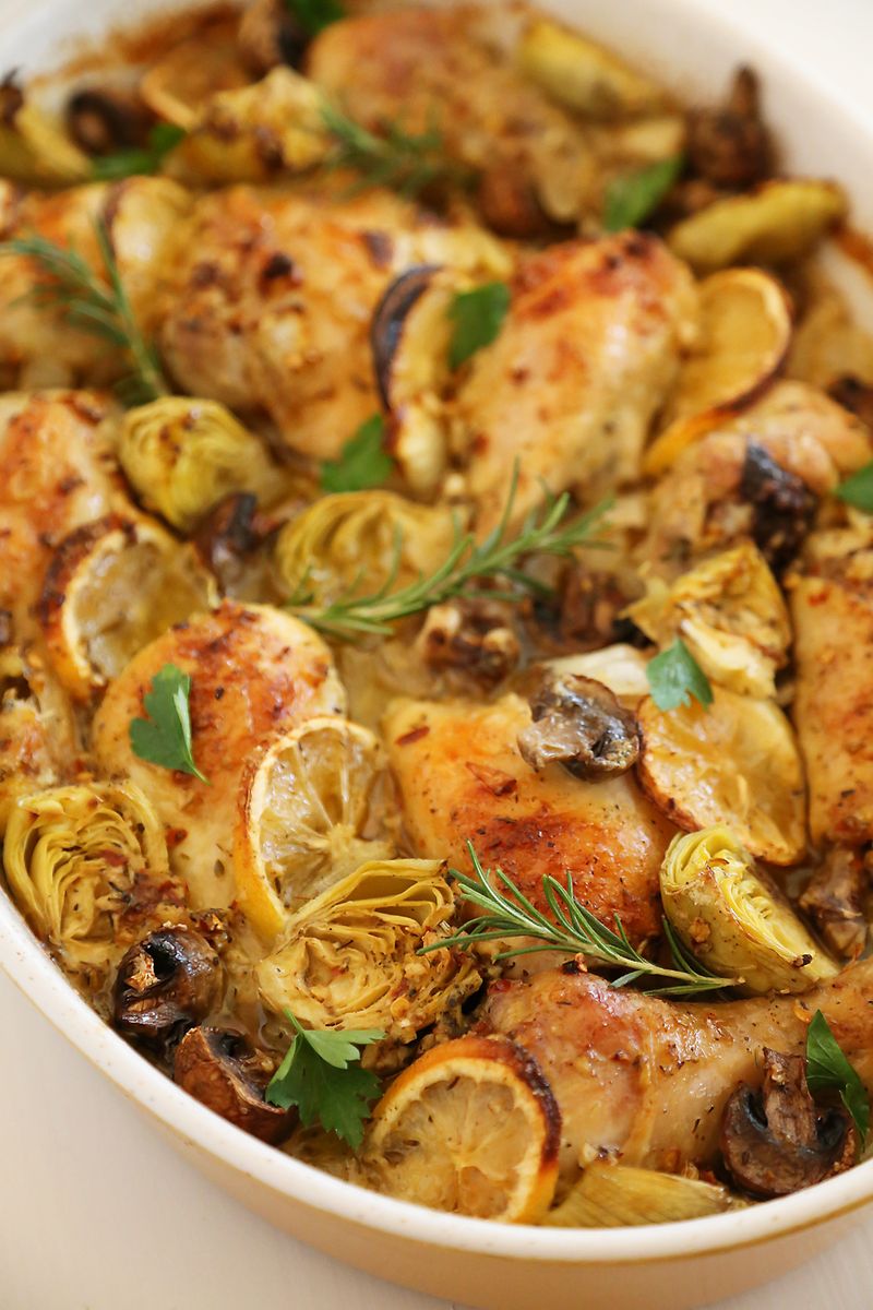 Artichoke and Chicken Bake