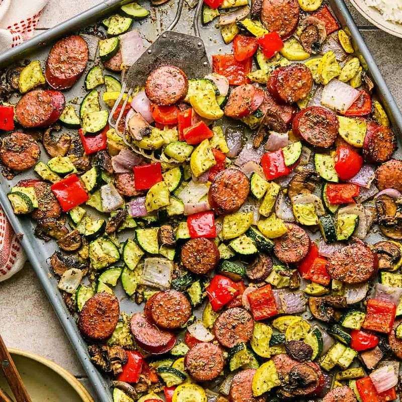 One-Pan Sausage and Vegetables