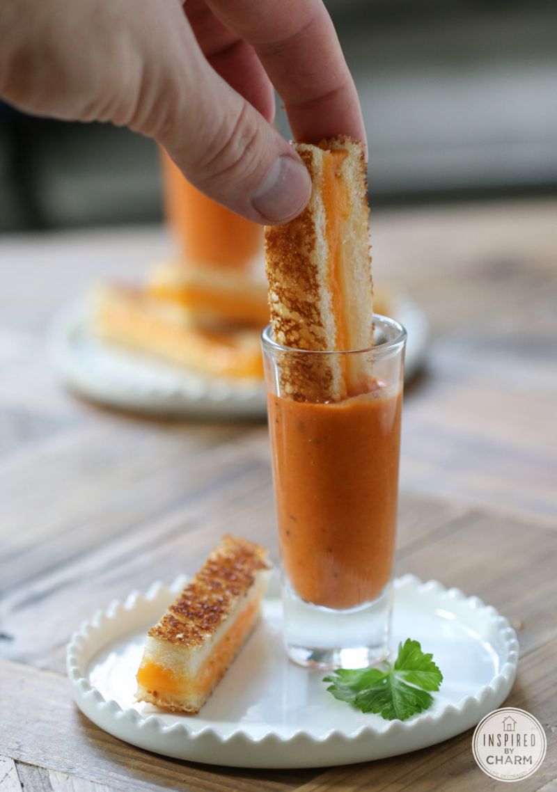 Mini Grilled Cheese with Tomato Basil Soup Dippers