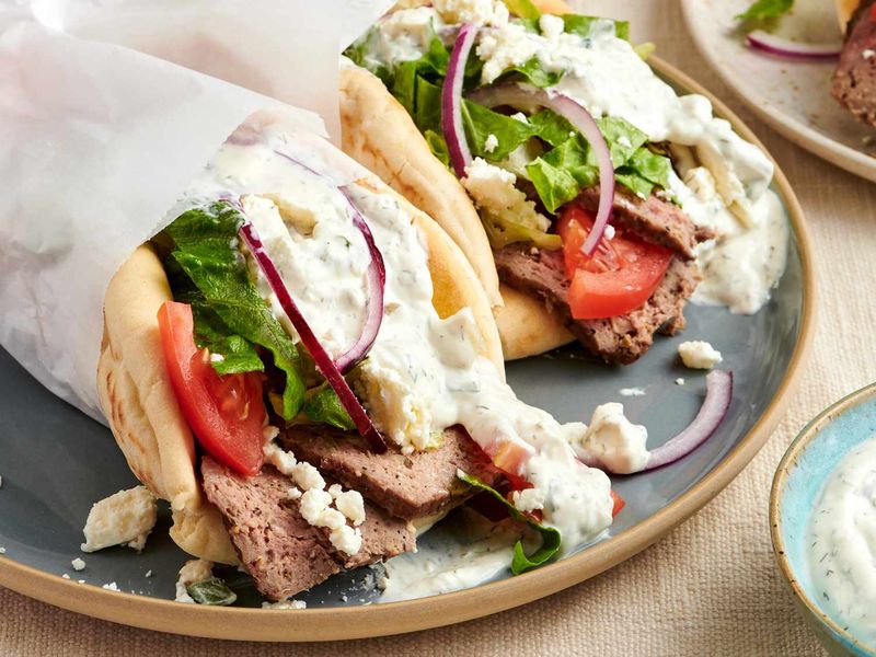 Gyros With Extra Tzatziki and Veggies
