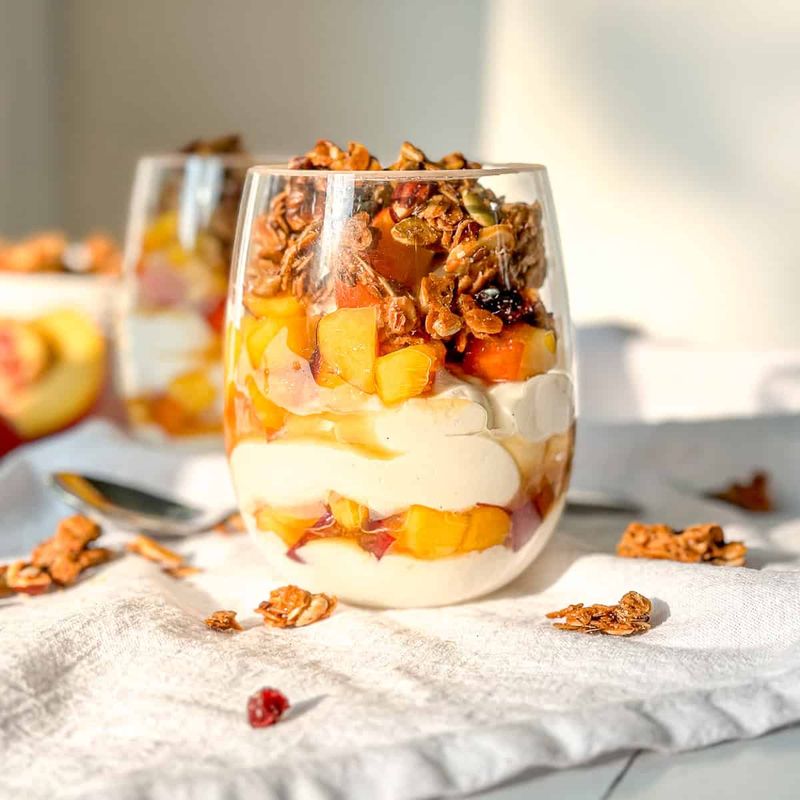 Layer a Peach Parfait With Yogurt