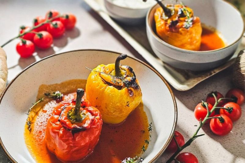 Chicken Dolma Stuffed Peppers Turkish Style