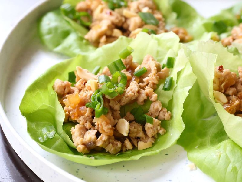 Turkey Lettuce Wraps with Peanut Sauce