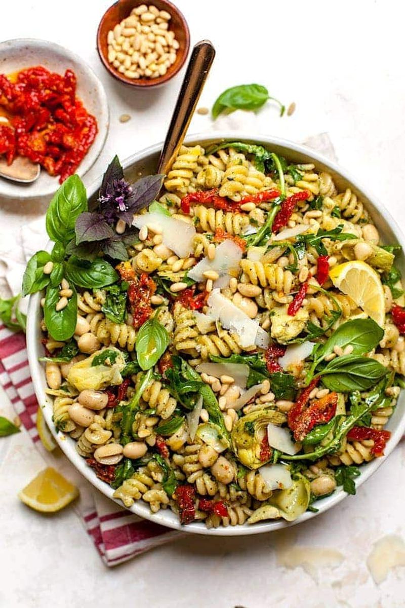 Pesto Pasta with Sun-Dried Tomatoes