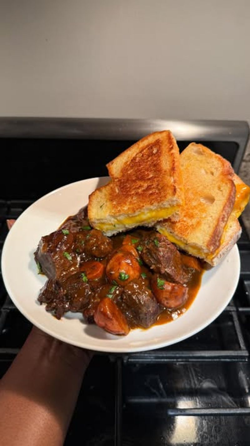 Beef Stew Over Toast
