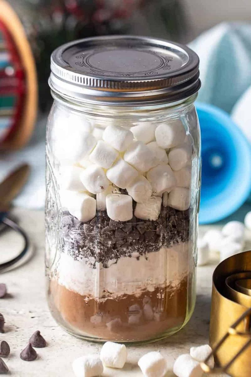 Homemade Hot Cocoa Mix Jars