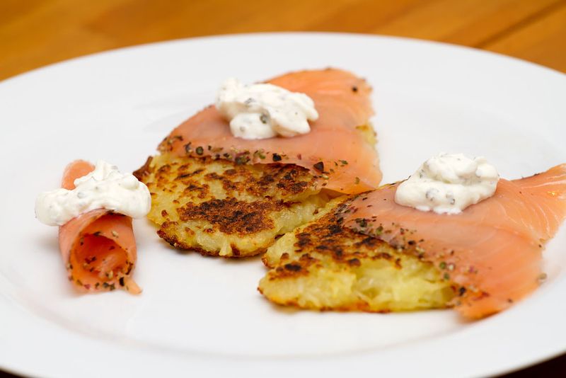 Colcannon Cakes With Smoked Salmon
