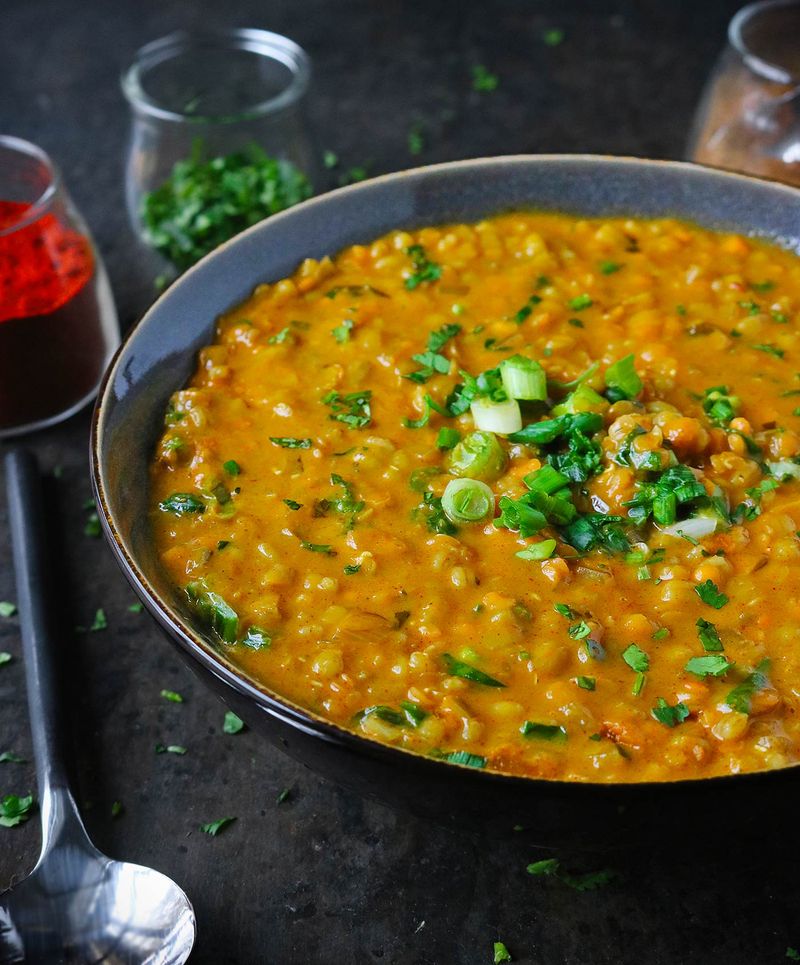 Barley and Spinach Dal