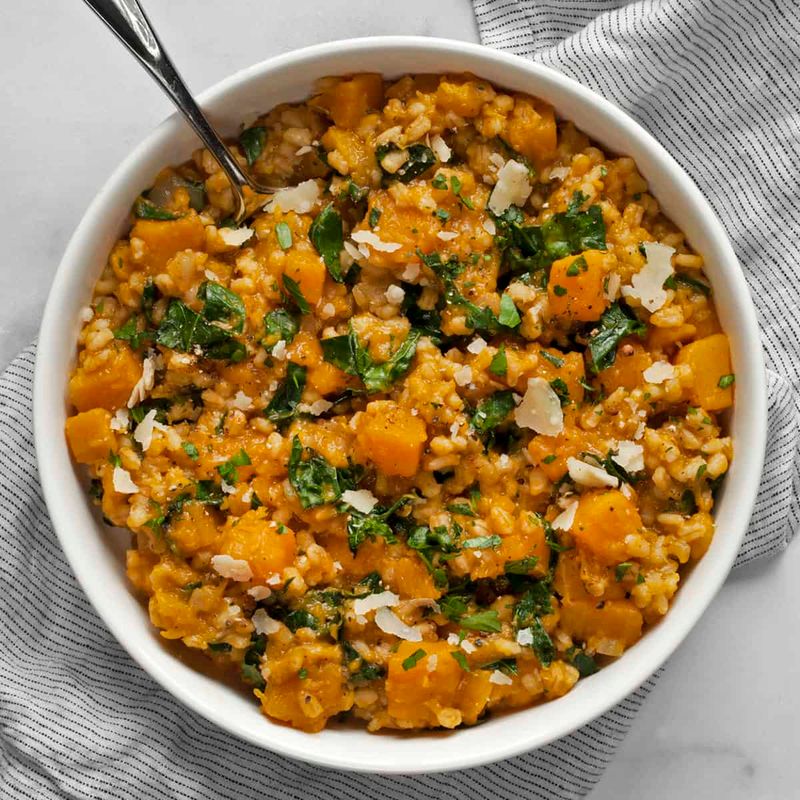 Barley and Butternut Squash Bake