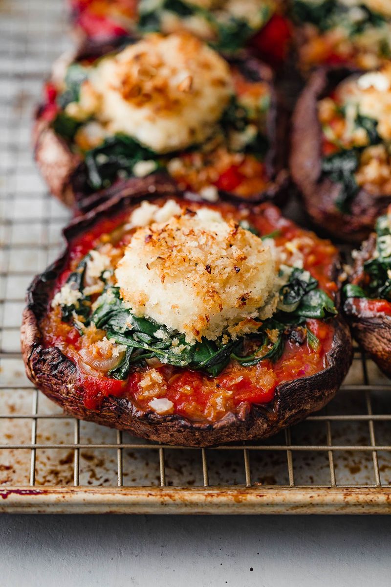 Barley and Herb Stuffed Portobello Mushrooms