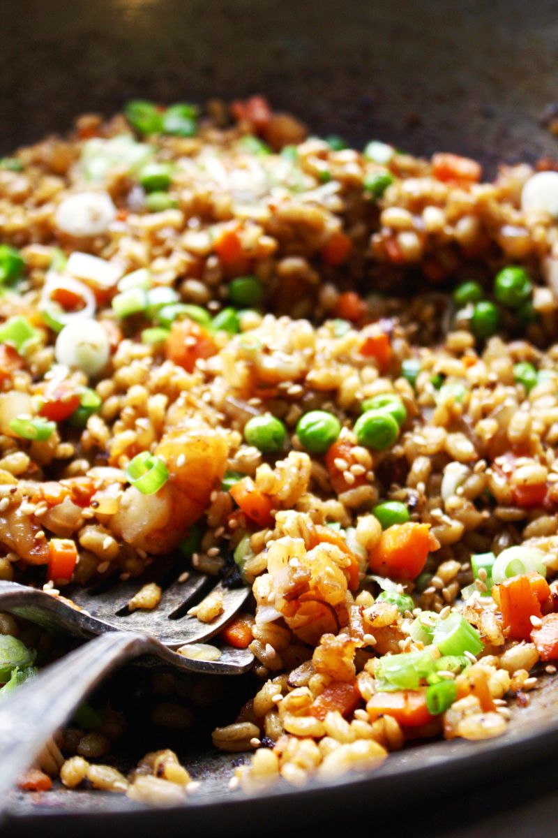Barley and Shrimp Stir-Fry