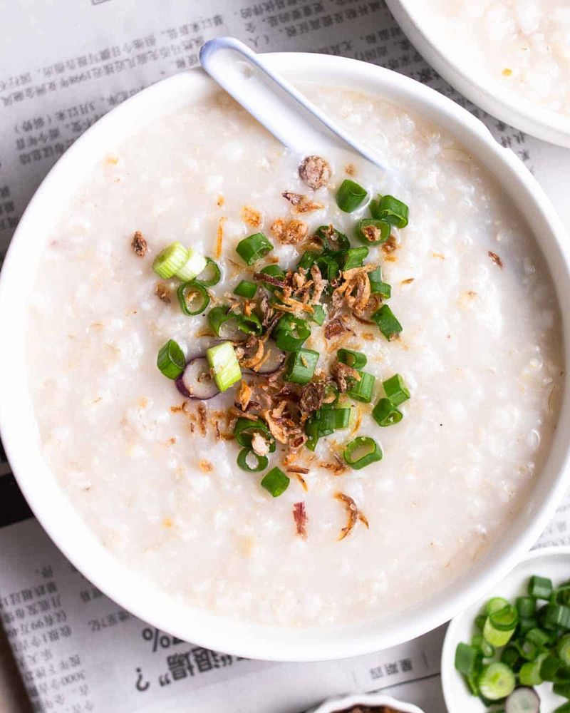 Barley Congee with Ginger and Scallions