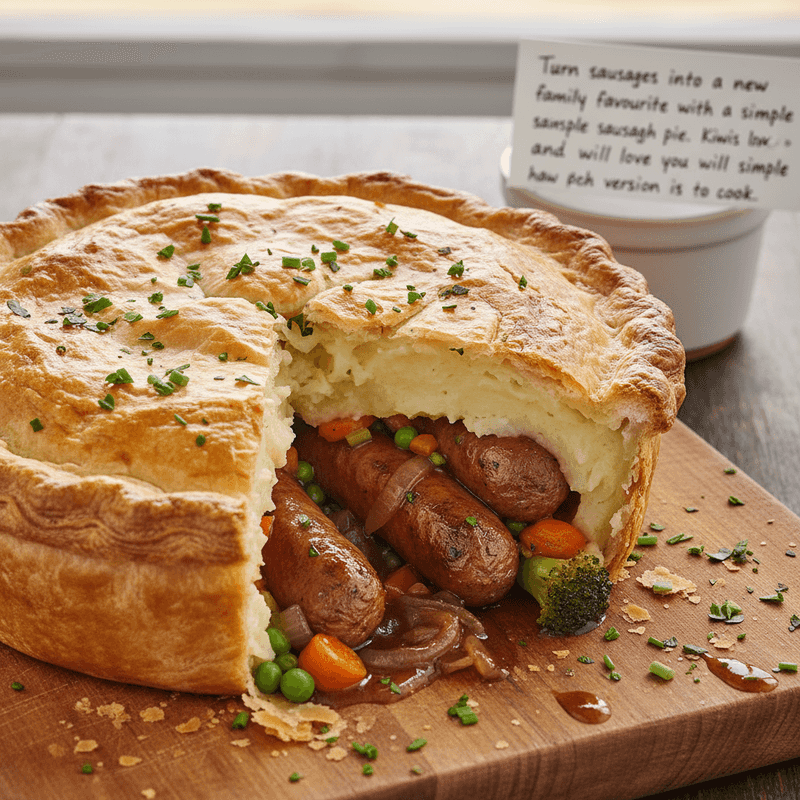 Sausage and Mash Pie with Shortcrust Pastry