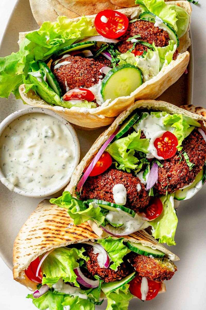 Pita Pocket with Falafel and Tzatziki