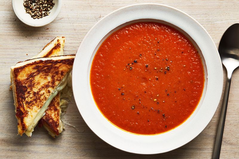Tomato Soup with Grilled Cheese