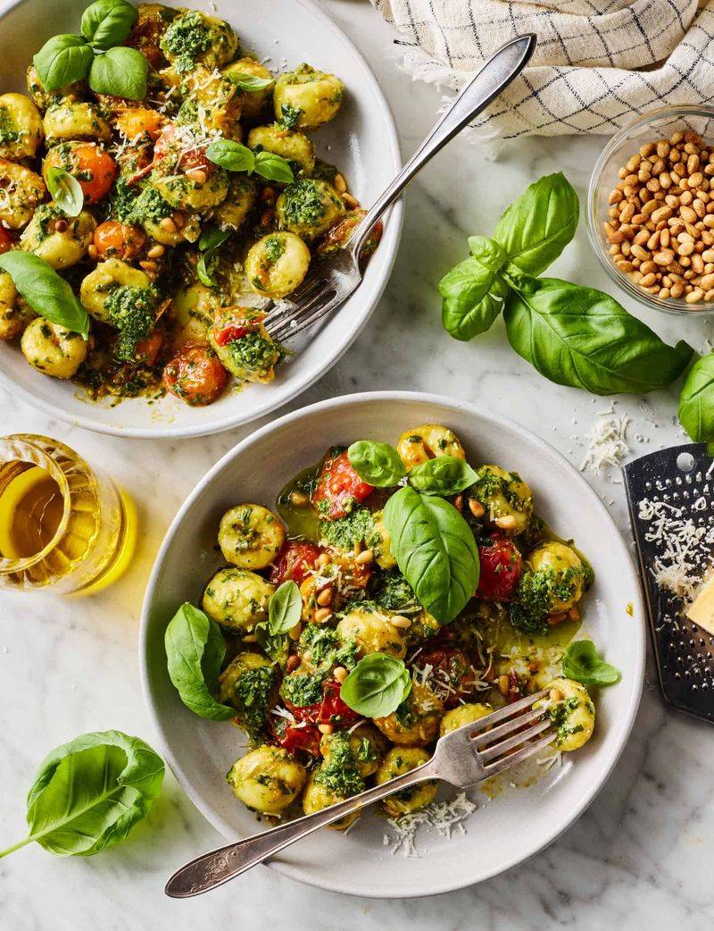 Pesto Gnocchi with Cherry Tomatoes