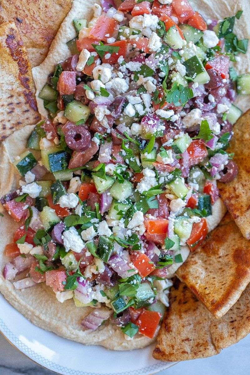 Greek Salad with Pita and Hummus