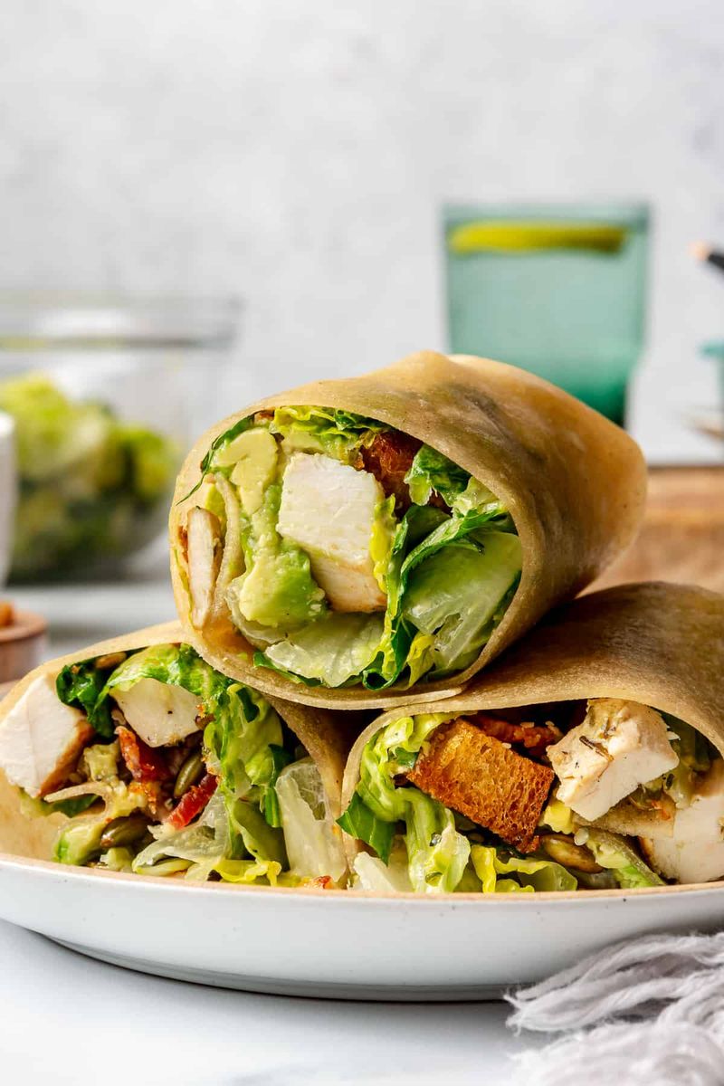 Chicken Caesar Wrap with Light Dressing