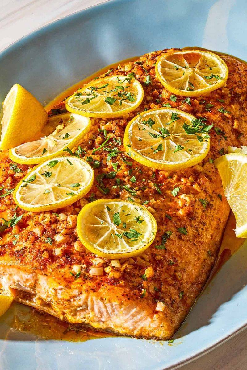 Lemon Garlic Baked Salmon